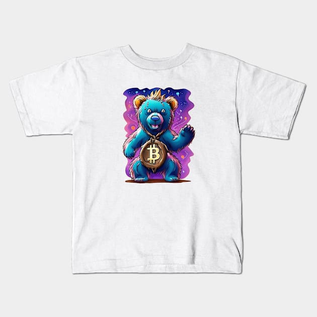 bear bitcoin market Kids T-Shirt by ElArrogante